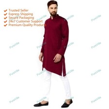 Traditional Wear Mens Cotton Kurta Designer Casual Cotton Kurta