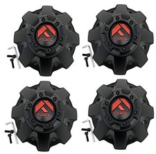 Fuel Matte Black with RED Emblem Wheel Center Cap Set of Four 4 1001-63MBQ