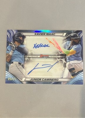 2024 Bowman's Best - Dual Autographs Junior Caminero, Xavier Isaac #DA-IC /75 