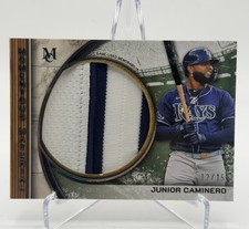 Topps 2025 Museum Collection Junior Caminero Rays Jumbo Patch Relic 12/15