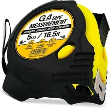 G4GADGET Tape Measure 5m/16.5ft ? Heavy Duty 5 m, Black Yellow 19mm 5meter