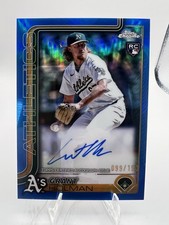 2025 Topps Chrome - Rookie Autographs Grant Holman #RA-GHO Blue RayWave...