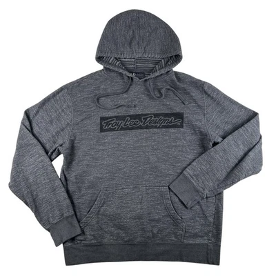 Troy Lee Designs Hoodie Mens Large Gray Logo Graphic Knit Pullover Sweatshirt - Image 1 of 4