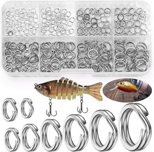 Fishing Split Rings 300 Pcs 8 Sizes 304 Stainless Steel Connector Lures Hooks