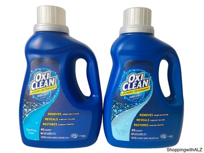 #ad NEW LOT 2 Oxi Clean Liquid Laundry Detergent High Def Clean 40 Loads 60 oz $129.99