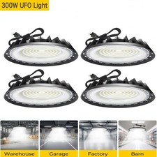 4 Pack 300W UFO Led High Bay Light Warehouse Factory Commercial Industrial Shop