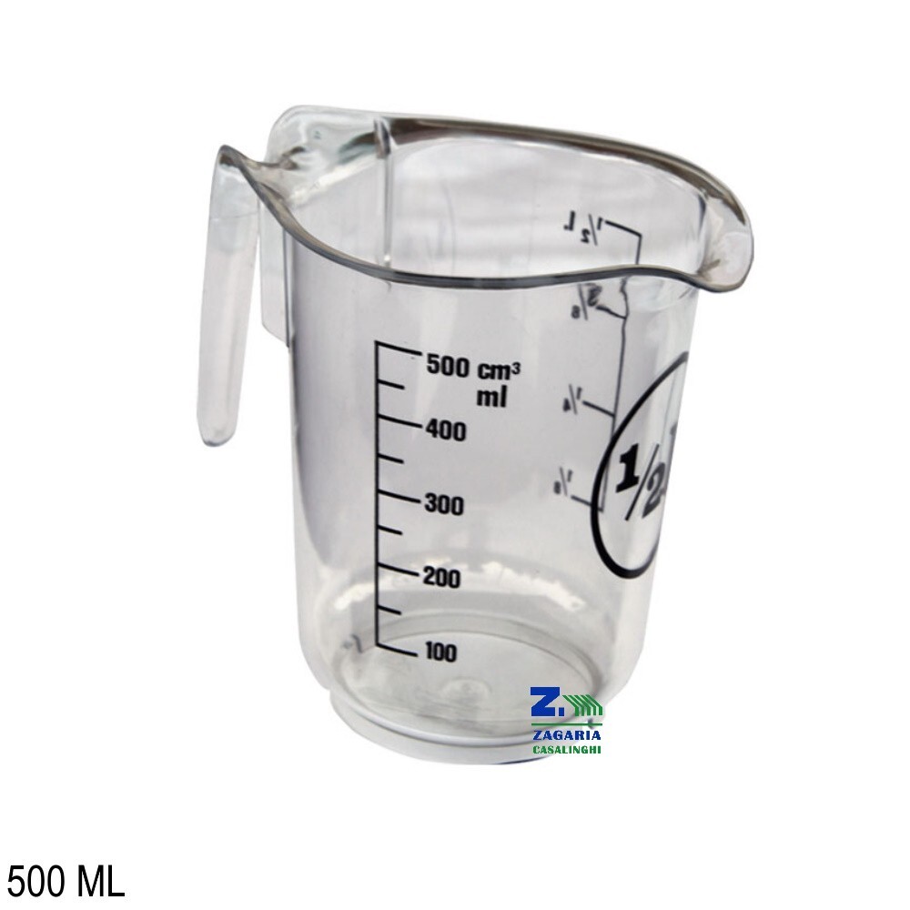 MISURINO GRADUATO TRASPARENTE 500 ML CON MANICO LAVABILE IN LAVASTOVIGLIE