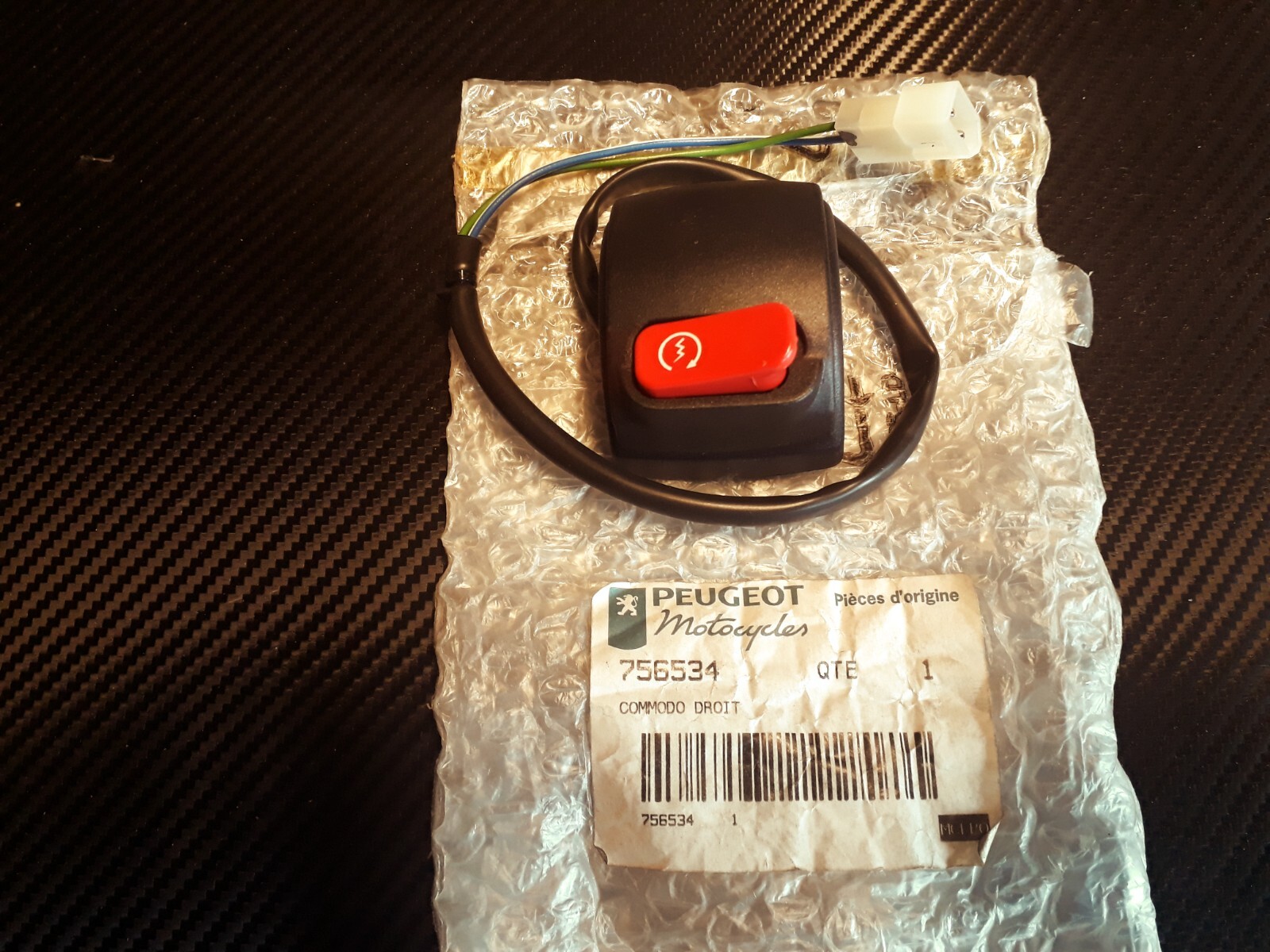 Commutateur de demarreur droit Peugeot Fox LX A2 EU bouton guidon 12V