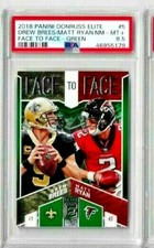 2018 Panini Donruss Elite Drew Brees/ Matt Ryan Face to Face Green PSA 8.5