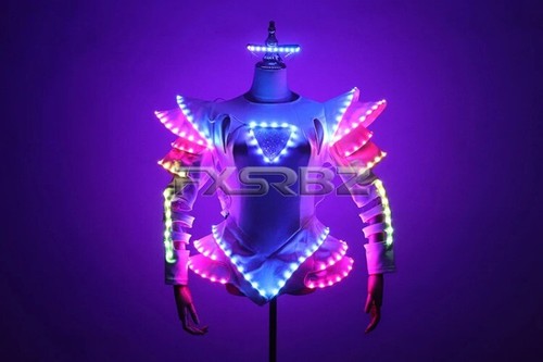 Déguisement LED Pleine Couleur Illumine Vêtements Lumineux Ballet Tutu LED Robe Femme officiel