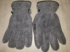 mens large GRAY FLEECE WINTER GLOVES lined WATERPROOF adjustable wrist