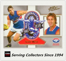 2006 Select AFL Supreme All Australia Team Card AA8 Scott West (Bulldogs)