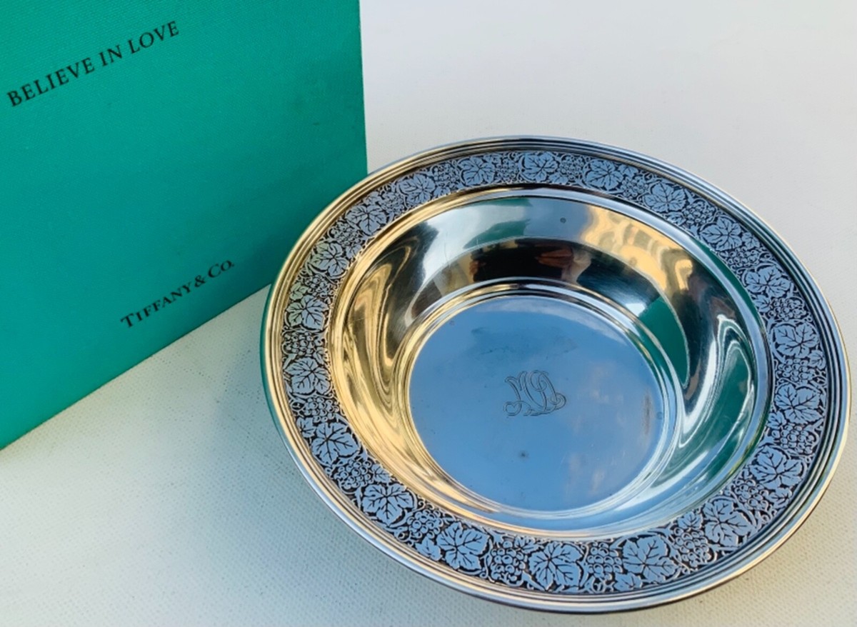 Tiffany & Co. Makers Sterling Silver Bowl decorated engraved, year