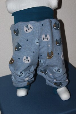 Alpenfleece-Pumphose-Jogginghose-Handmade-Gr 86/92-Katze-Mollig warm