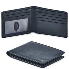 Real Leather Mens Bifold Wallet RFID Blocking Slim Minimalist Front Pocket