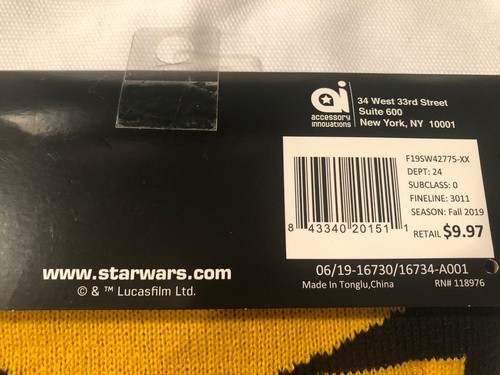 Stars Wars Scarf Hat And Glove Set. Black Red Yellow Boys Rebel Pilot Jet - Picture 10 of 12