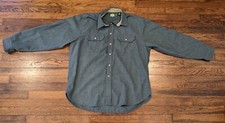 True Vintage Cabela's Blue Grey Button Front Long Sleeve Shirt Sz XL USA Made