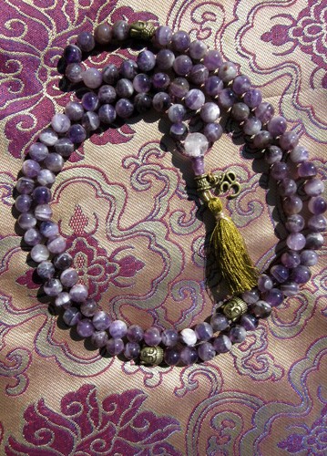 USA Seller Custom Design Healing Best Quality Chevron Amethyst mala prayer beads - Picture 3 of 12
