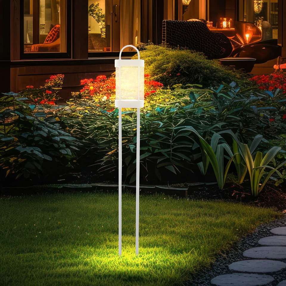 Außenstehlampe Wegelampe Gartenleuchte Laterne weiß LED Terrassenleuchte H 100cm - Bild 3 von 4