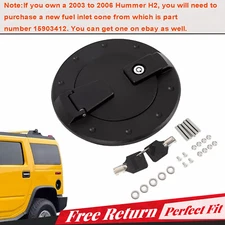 For 2003-2009 Hummer H2 Locking Fuel Door Gas Tank Cap Cover ALUMINUM Black New