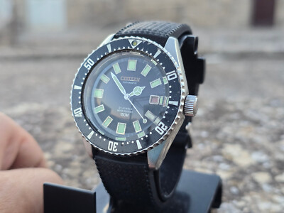 Citizen 4-820789Y Automatic Diver Water Resistant 150M 40mm Vintage 1978