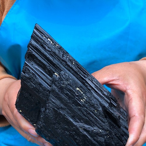5.47LB Large Natural Black Tourmaline Crystal Gemstone Rough Mineral Specimen - Picture 14 of 24