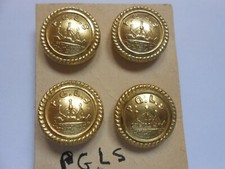 four  P.G.L.S.   shipping line buttons by FIRMIN LONDON brass with ship detail 