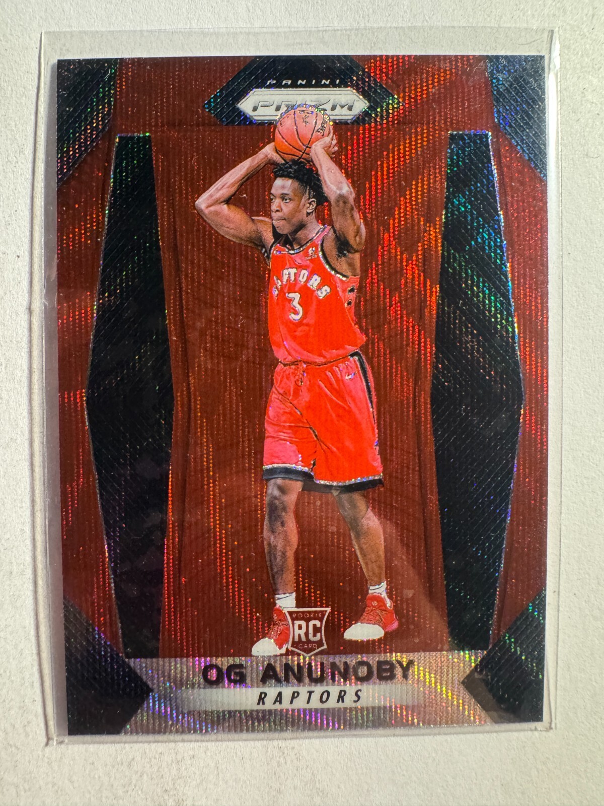 K261,847 - 2017-18 Panini Prizm Prizms Ruby Wave #38 OG Anunoby