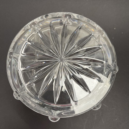 Bohemian Lead Crystal Drum Bowl Serving Dish Planter Made in Czech Republic - Picture 6 of 10