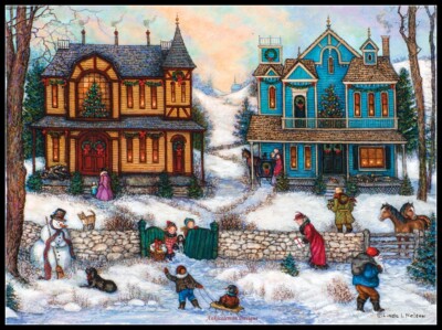 Christmas Day Visitor - Counted Cross Stitch Patterns - Color & BW Symbols