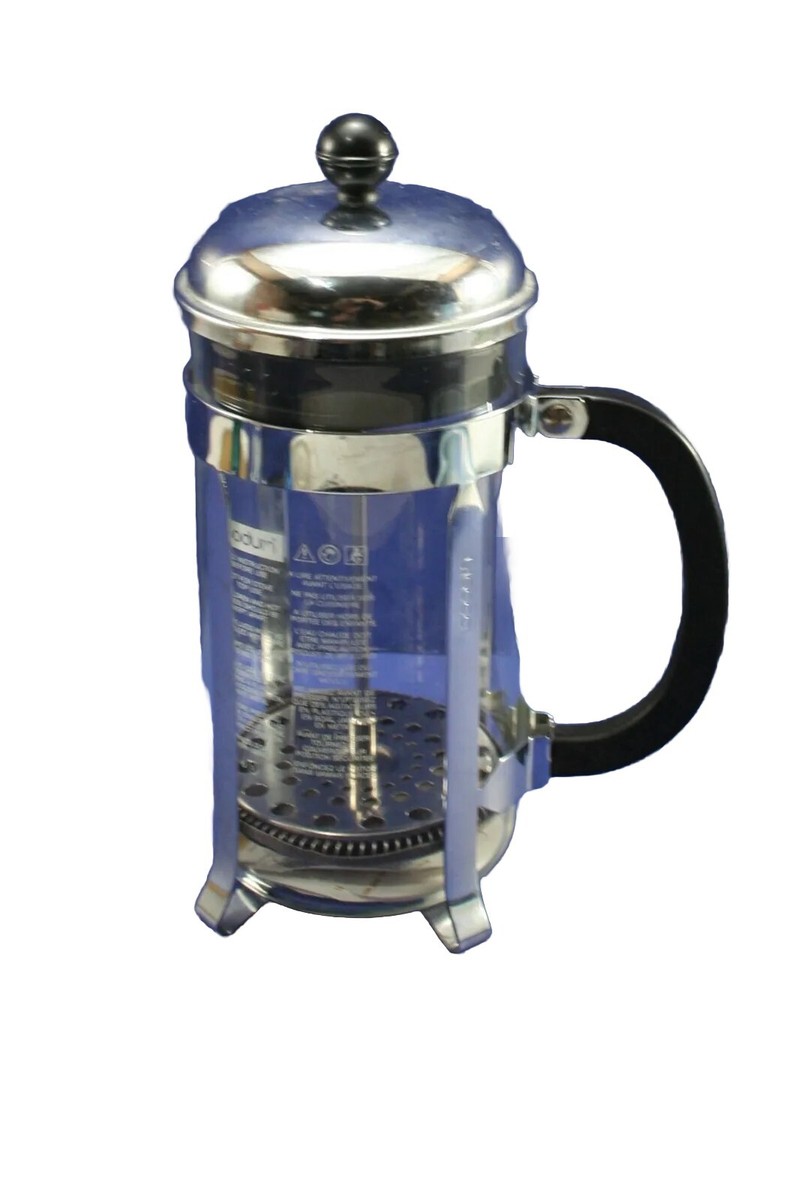EUC Bodum 4-Cup Chrome French Press Coffee Maker 17 OZ