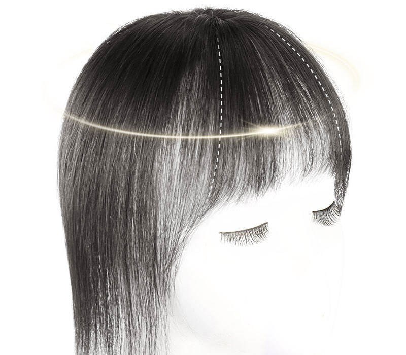 Clip In Human Hair Straight BangsToppers -For Women  Thin Hair Top Replacement