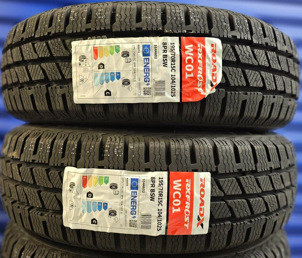 2X NEW ROADX/DYNAMO 195/70 R15C 104/102R WINTER/SNOW TYRES 195 70