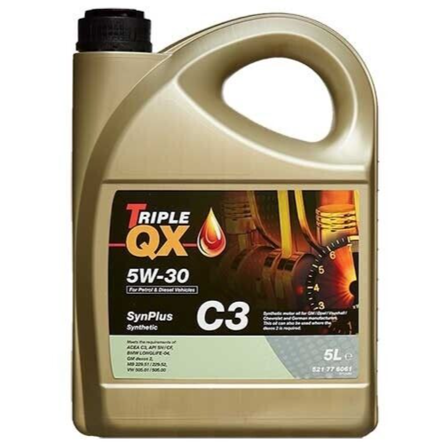 Car Engine Oil Triple QX 5W30 SynPlus 5L 5 Litre C3 Fully Synthetic