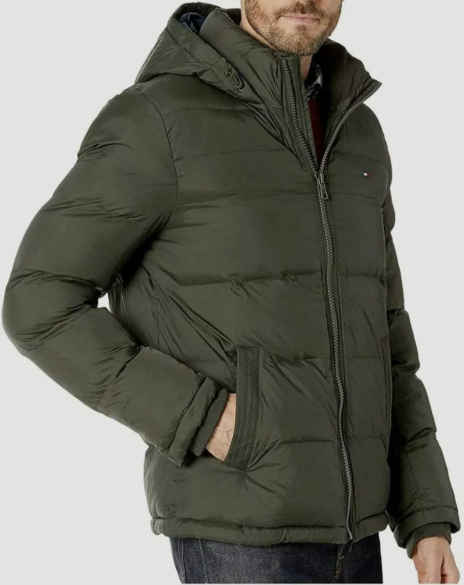 $225 Tommy Hilfiger Men Winter Bomber Zip Warm Coat Jacket Size S | eBay