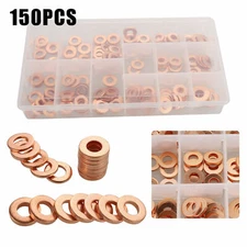 150Pcs Copper Diesel Injector Washers Fuel Set Seal Rings Assortment Kit