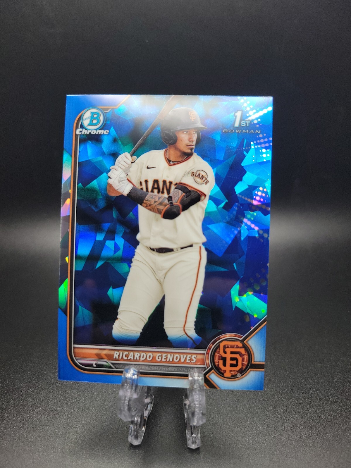 2022 BOWMAN CHROME SAPPHIRE RICARDO GENOVES 1ST BOWMAN BLUE REFRACTOR BCP-60