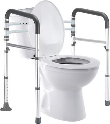 #ad #ad Foldable Toilet Safety Rails – Adjustable Frame for Seniors 300 lbs $61.16
