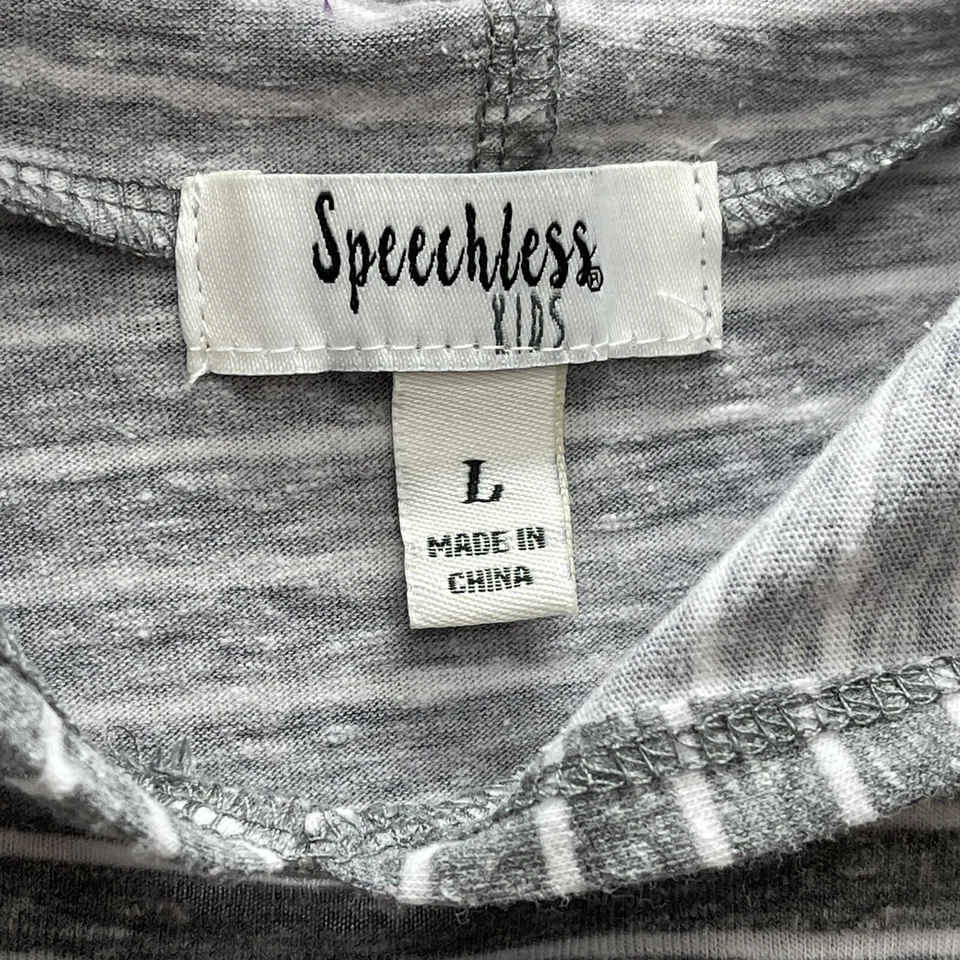 SPEECHLESS Kids Girls Large Top Shirt Sequin Butterfly Hooded Short Slvs Peplum - Image 4 of 4