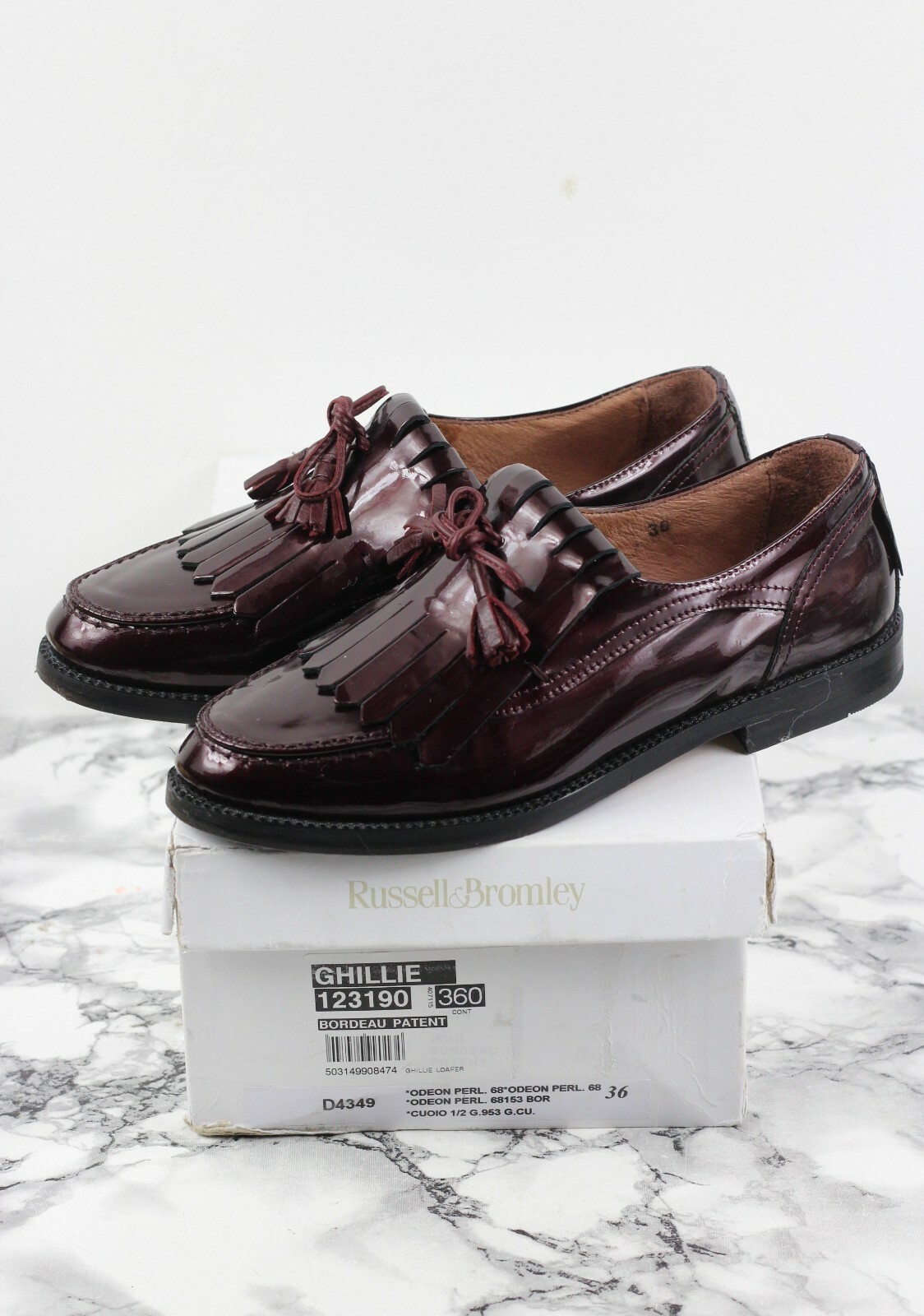 RUSSELL \u0026 BROMLEY Burgundy Patent 