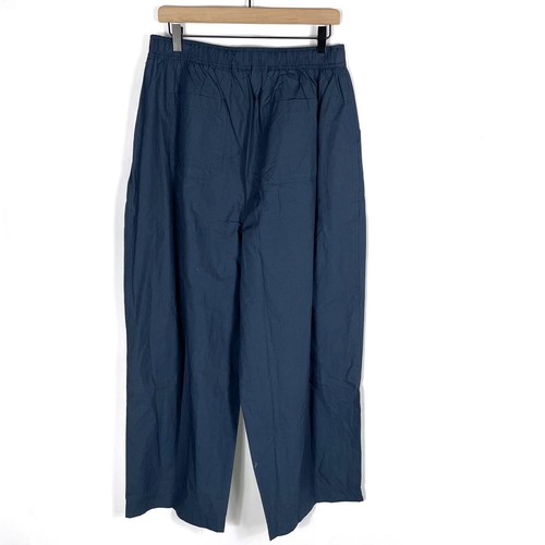 Apiece Apart Spa Pleat Pants Navy Stretch Waist Pull On Ankle Barrel Leg Sz L - Picture 10 of 12