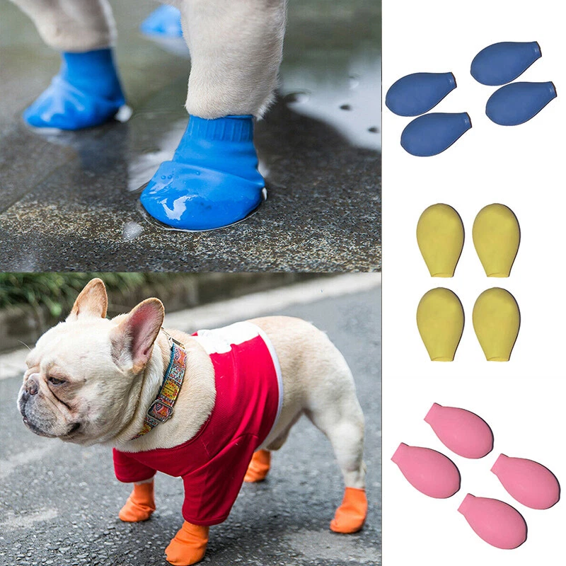 4pcs Set Dog Rain Boots Waterproof Non Slip Socks Paw Protection