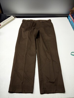 Haggar Brown Dress Pants Mens 36x33 Flat Front Straight Leg | eBay