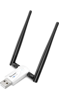 Techkey USB 3.0 WiFi Adapter AC1300Mbps 2.4G/5G Dual Band High Gain Antennas for