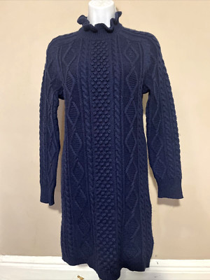 J.Crew BN154 Navy Funnel Neck Cable Knit/Bobbles Sweater Dress Jumper Tunic XS | eBay J.Crew BN154 Navy Funnel Neck Cable Knit/Bobbles Sweater Dress Jumper Tunic XS | eBay