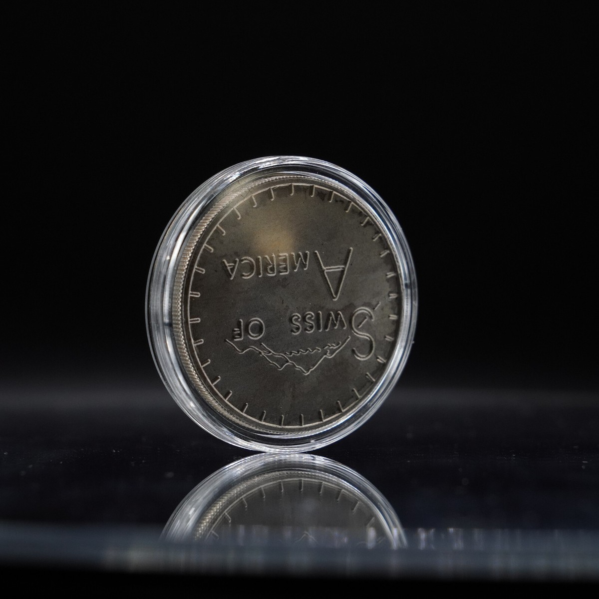 1973 Swiss of America Draper Mint 1oz 999 FINE Silver round C3774