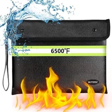 6500°F Fireproof Document BagUpgraded Fireproof Money Bag with Waterproof Zip...