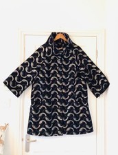 Desigual Monochrome Swing Coat, Size M, 1940/50s Inspired, Large Collar Stunning