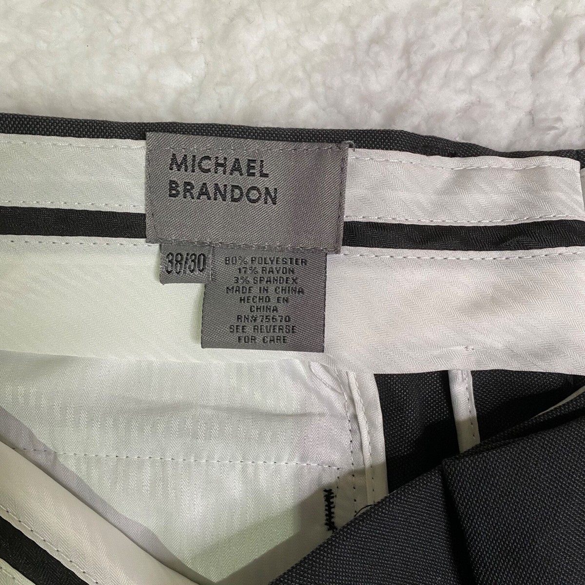 NWT Michael Brandon Slim Fit Men's Black Dress Pants Size 38x30 NWT Michael Brandon Slim Fit Men's Black Dress Pants Size 38x30