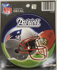 NFL New England Patriots - 4.5" Round Vinyl Decal, New